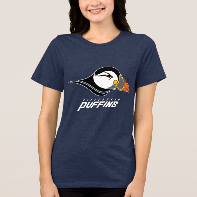 Pittsburgh Puffins Klassiska Logotyp T Shirt (Framsida)