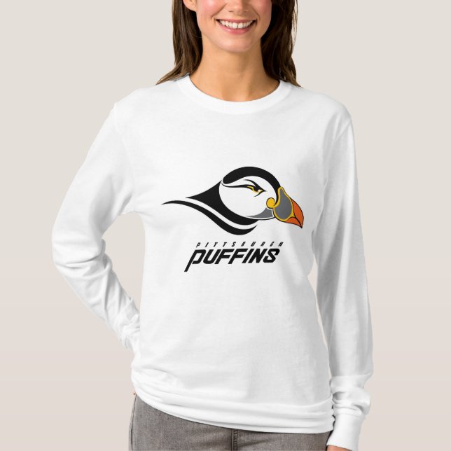 Pittsburgh Puffins Klassiska Logotyp T Shirt (Framsida)