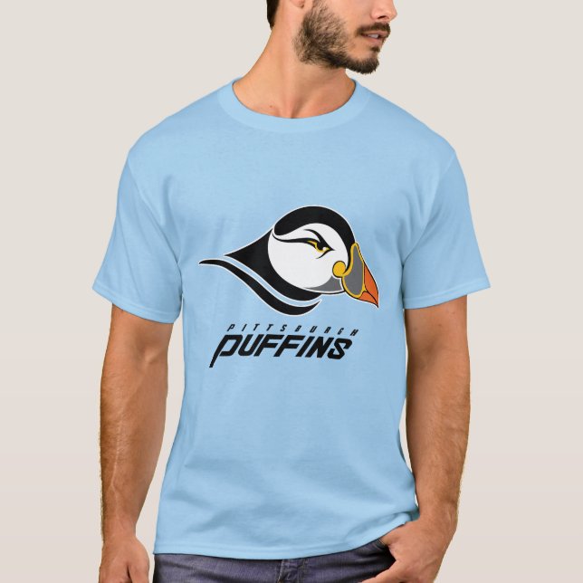 Pittsburgh Puffins Klassiska Logotyp T Shirt (Framsida)