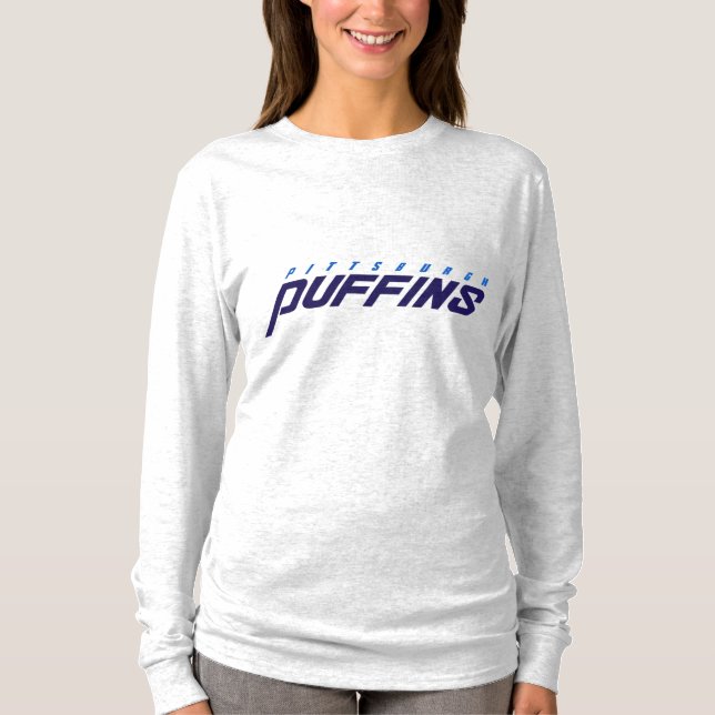 Pittsburgh Puffins Text Logo T Shirt (Framsida)