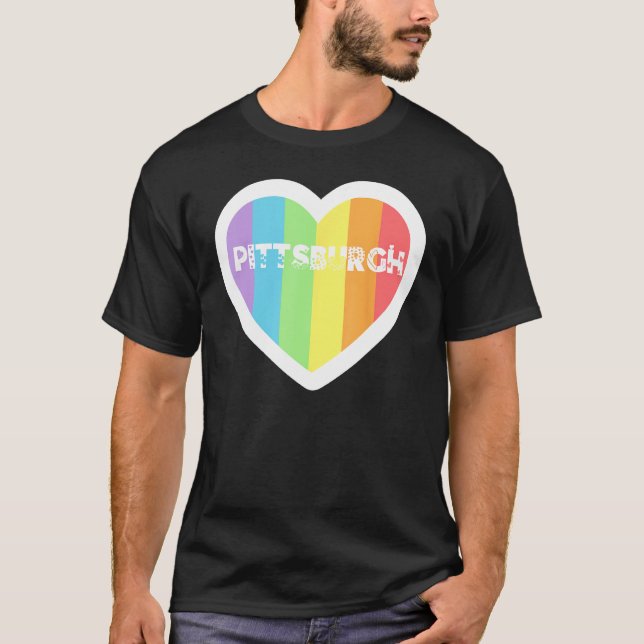 Pittsburgh Rainbow Gay LGBTQIA+ Pride Men Women Bo T Shirt (Framsida)