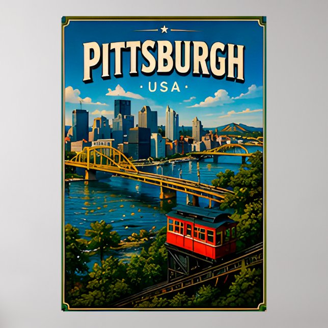 Pittsburgh Roberto Clemente Bridge Poster (Framsidan)