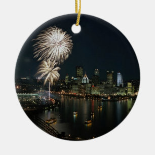 Pittsburgh sällsynt - den fotoPrydnad-Natten & Julgransprydnad Keramik