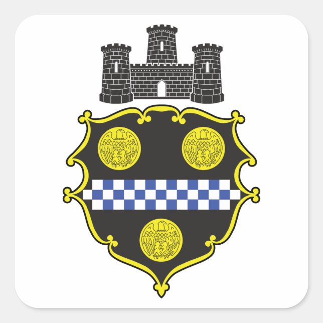 Pittsburgh Seal Fyrkantigt Klistermärke (Framsida)