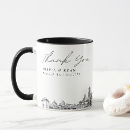 Pittsburgh Sketch Simple Personligt bröllp Coffee Mugg