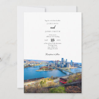 Pittsburgh Skyline bröllopsinbjudan Inbjudningar