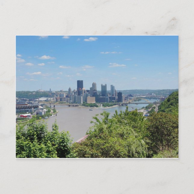 Pittsburgh Skyline från Västerns slutöversikt Vykort (Framsida)