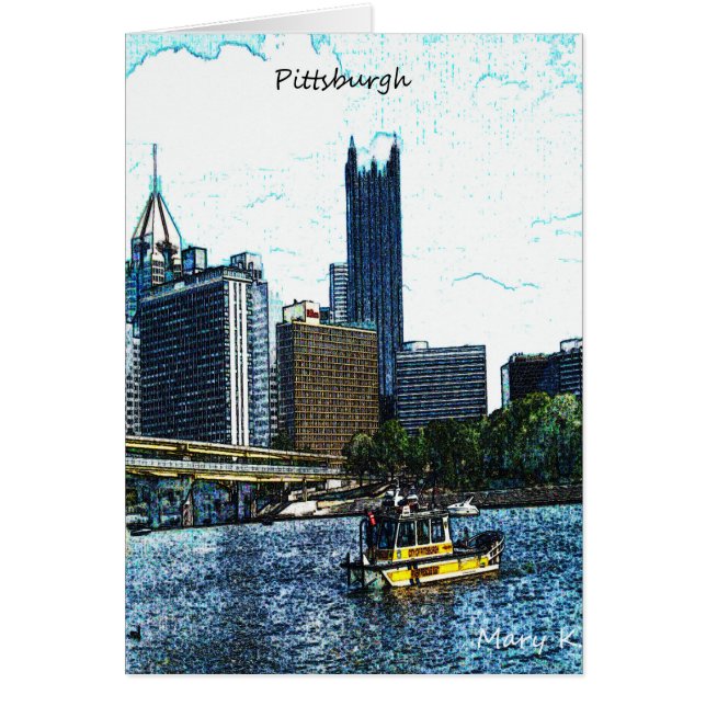 Pittsburgh Skyline Hälsningskort (Framsidan)