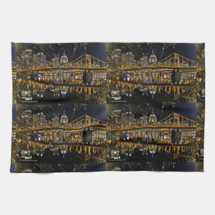 PITTSBURGH SKYLINE KITCHEN TOWEL TERRIBLE KÖKSHANDDUK