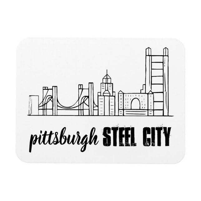 Pittsburgh Skyline Magnet (Horisontell)