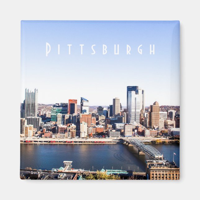 Pittsburgh Skyline Magnet (Framsidan)
