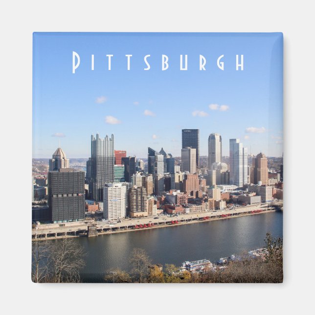Pittsburgh Skyline Magnet (Framsidan)