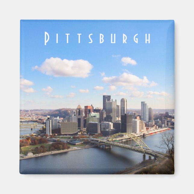 Pittsburgh Skyline Magnet (Framsidan)