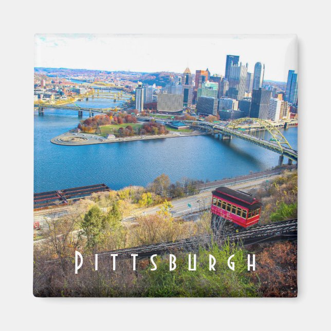 Pittsburgh Skyline Magnet (Framsidan)