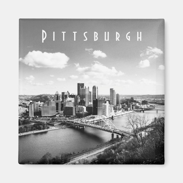 Pittsburgh Skyline Magnet (Framsidan)