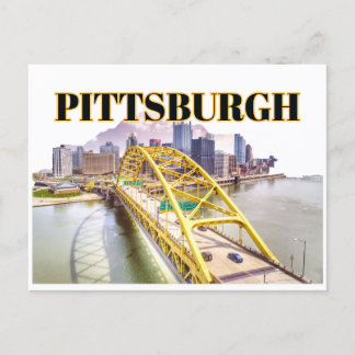 Pittsburgh-skyline och Fort Pitt-bron Vykort