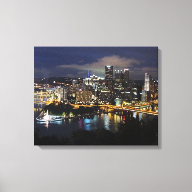 Pittsburgh Skyline på Dusk Canvas (Framsida)