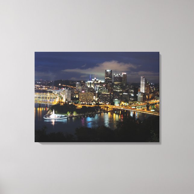 Pittsburgh Skyline på Dusk Canvas (Framsida)