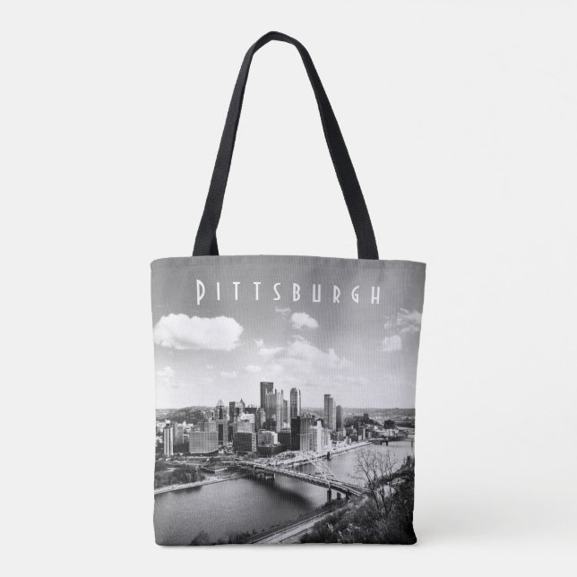 Pittsburgh Skyline Tote Bag Tygkasse (Baksida)
