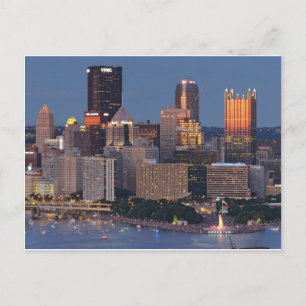 Pittsburgh Skyline vid Dusk Vykort