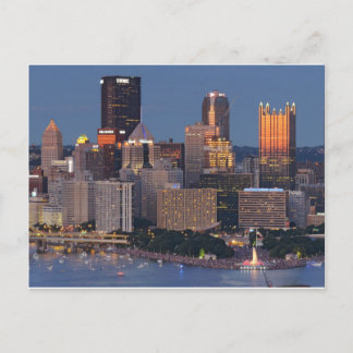 Pittsburgh Skyline vid Dusk Vykort
