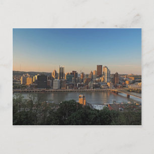 Pittsburgh Skyline vid Sunset Vykort