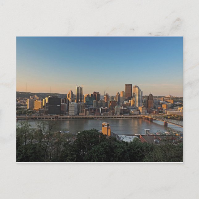 Pittsburgh Skyline vid Sunset Vykort (Framsida)
