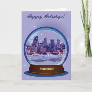 Pittsburgh Snowglobe helgdagkort Helgkort
