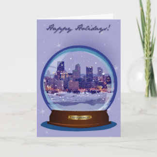 Pittsburgh Snowglobe helgdagkort Helgkort