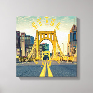 Pittsburgh Steel City Skyline 412 Pennsylvania Canvastryck