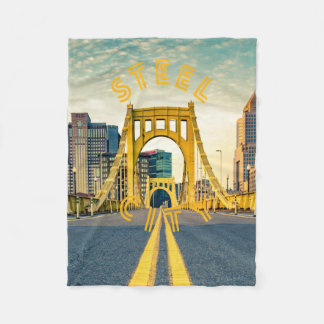 Pittsburgh Steel City Skyline 412 Pennsylvania kan Fleecefilt
