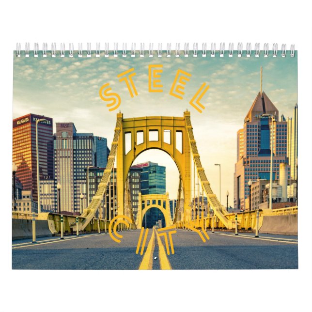 Pittsburgh Steel City Skyline 412 Pennsylvania kan Kalender (Omslag)