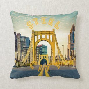 Pittsburgh Steel City Skyline 412 Pennsylvania kan Kudde