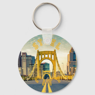 Pittsburgh Steel City Skyline 412 Pennsylvania kan Nyckelring