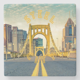 Pittsburgh Steel City Skyline 412 Pennsylvania kan Stenunderlägg