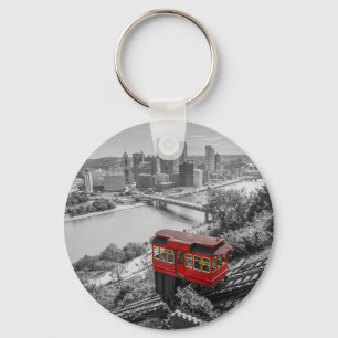 Pittsburgh Steel City Skyline Incline Fotography Nyckelring