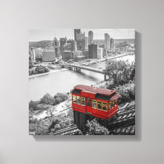 Pittsburgh Steel City Skyline Incline Photography Canvastryck