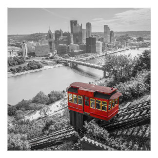 Pittsburgh Steel City Skyline Incline Photography Fototryck