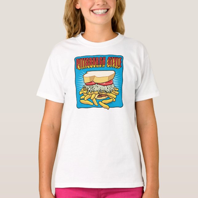 Pittsburgh stilsmörgås på blått t shirt (Framsida)