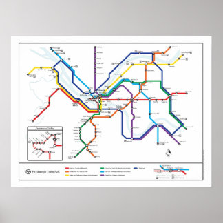 Pittsburgh Transit Karta Poster