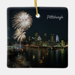 *Pittsburgh Underbar dag/nattfoto Julgransprydnad Keramik