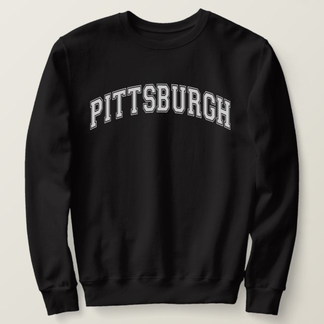 PITTSBURGH Universiteten-Stil America College Lång Ärmad Tröja (Design framsida)