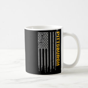 Pittsburgh Usa Flagga Patriotisk Amerikan Från Pit Kaffemugg