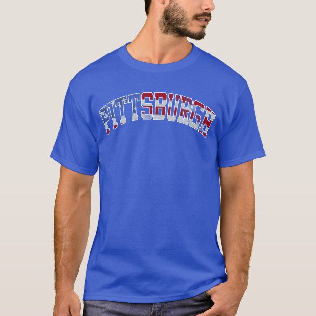 Pittsburgh USA Patriotic Arch T Shirt (Framsida)