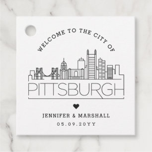 Pittsburgh Utsikt Bröllopspresent till gästerna Gåvor Etiketter