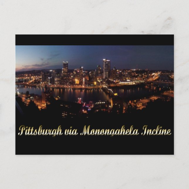 Pittsburgh via Monongahela Incline Vykort (Framsida)