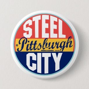 Pittsburgh vintageetikett knapp