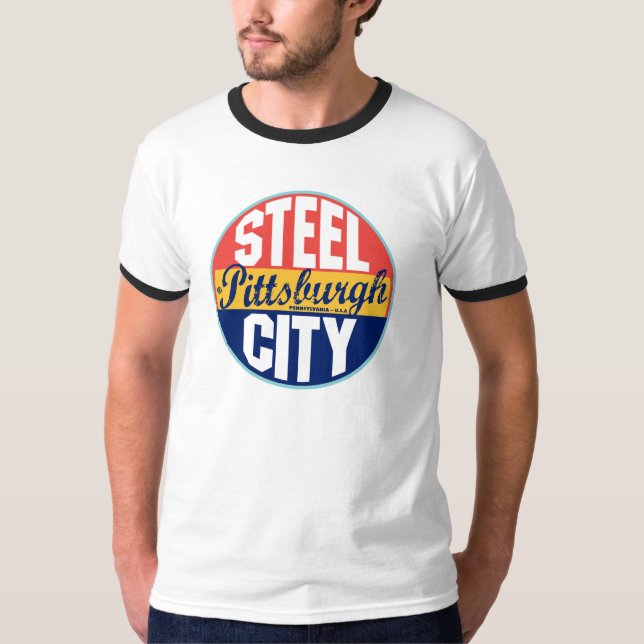 Pittsburgh vintageetikett tee shirt (Framsida)