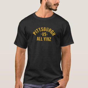 Pittsburgh Vs All Yinz Coola Distress Retro T Shirt