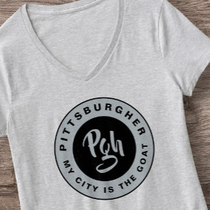 Pittsburgher Grått Pgh Yinz Retro Vintage Yinzer T Shirt